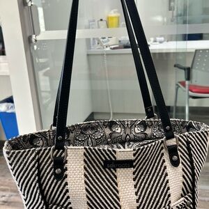 Sakroots Black and White Striped Tote